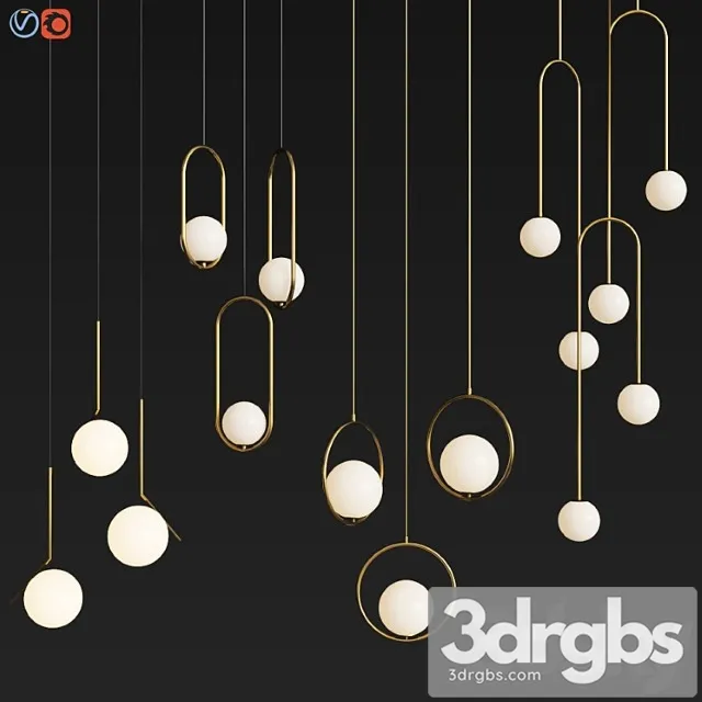 Four hanging light set 04 Free Download