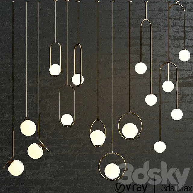 Four Hanging Light Set 04 Free Download