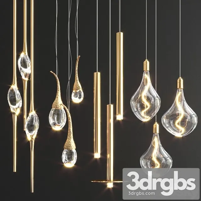 Four Hanging Lights 70 3D Model Free