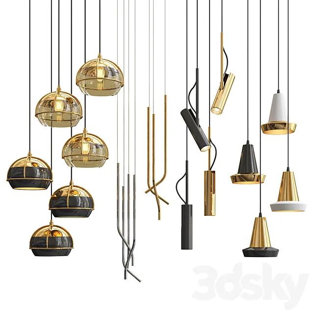 Four Hanging Lights_24 Exclusive 3D Model