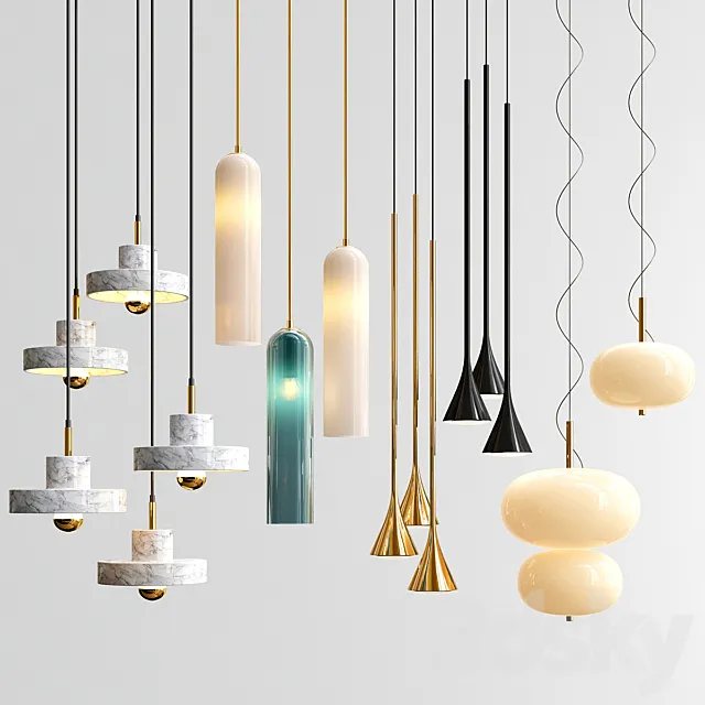 Four Hanging Lights_30 Exclusive 3DModel