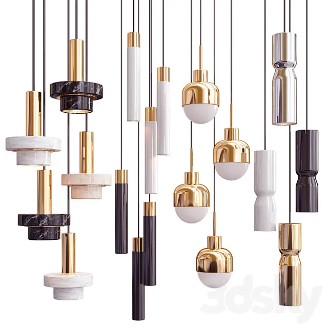 Four Hanging Lights_43 CLEAR 3D Model