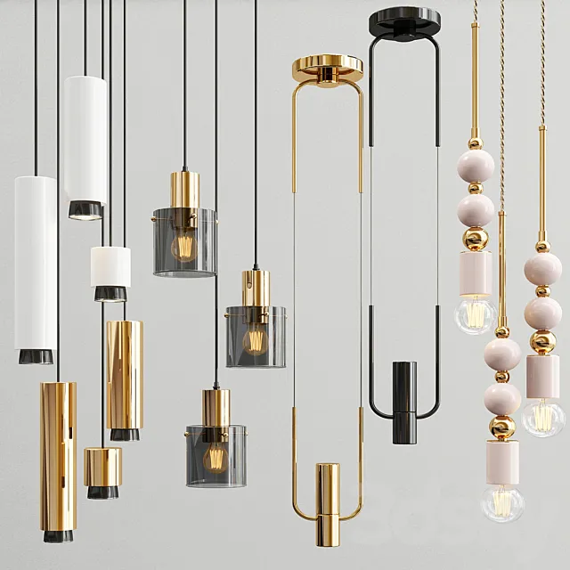 Four Hanging Lights_45 Exclusive 3D Model