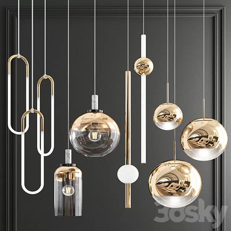 Four Hanging Lights_57 3D Model