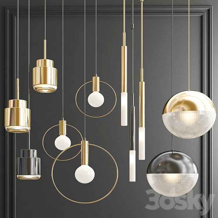 Four Hanging Lights_59 3D Model