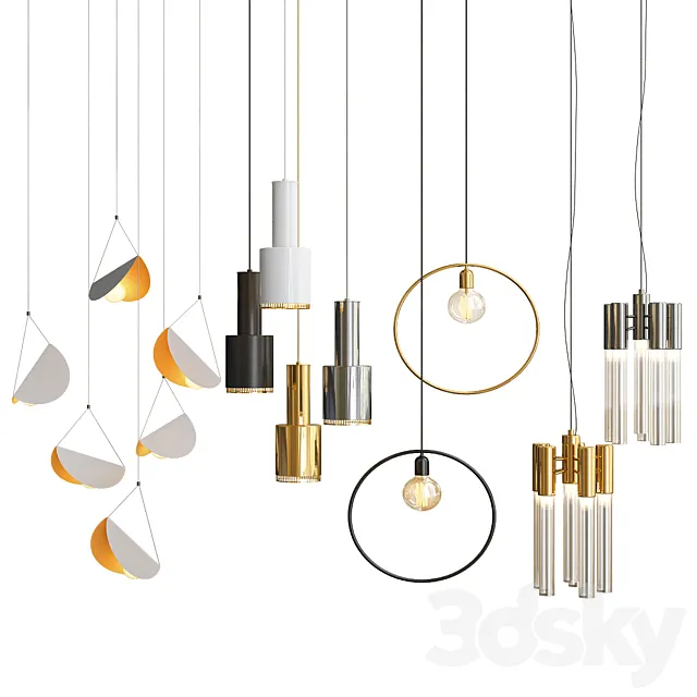 Four Hanging Lights_6 3D Model