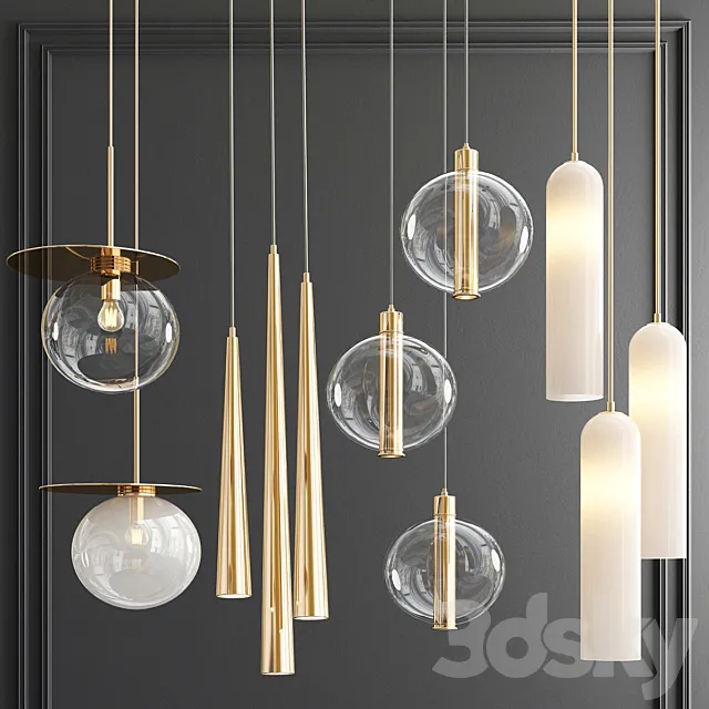 Four Hanging Lights_62 3D Model