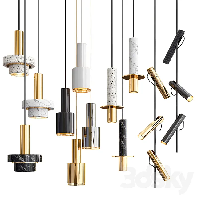 Four Hanging Lights_67 3DModel