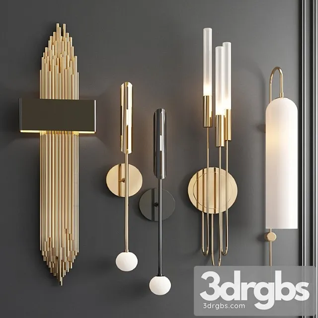 Four Nice Wall Lights 11 1 3D Model Free