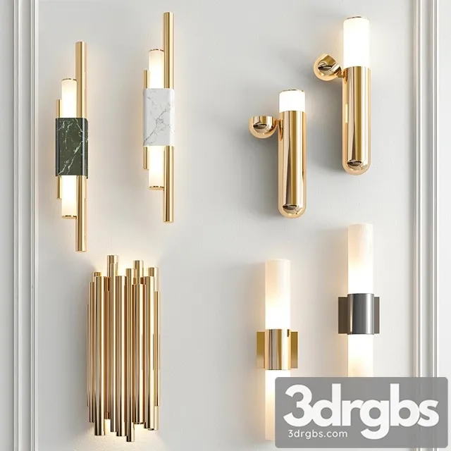 Four nice wall lights 12 3D Model Free