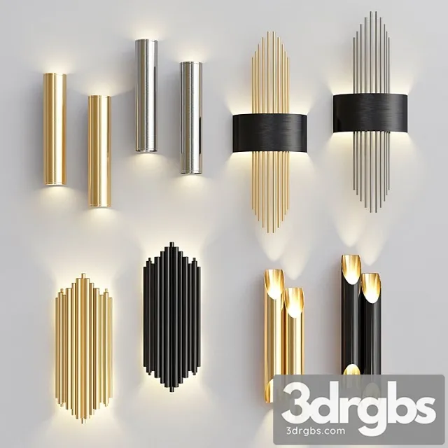 Four Nice Wall Lights 3 1 3D Model Free