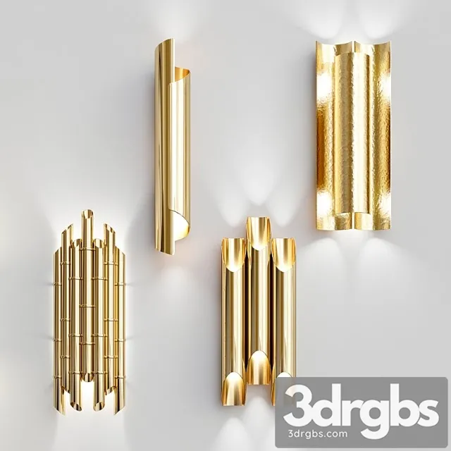 Four Nice Wall Lights 4 3D Model Download