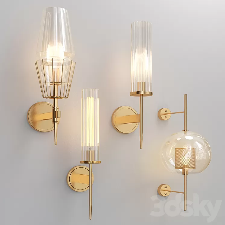Four Nice Wall Lights_2 3D Model