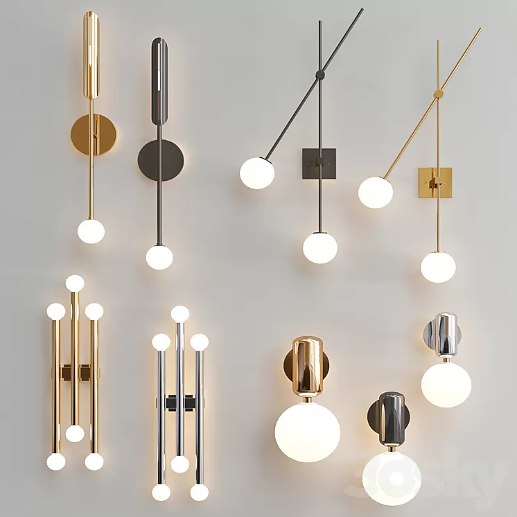 Four Nice Wall Lights_7 3D Model