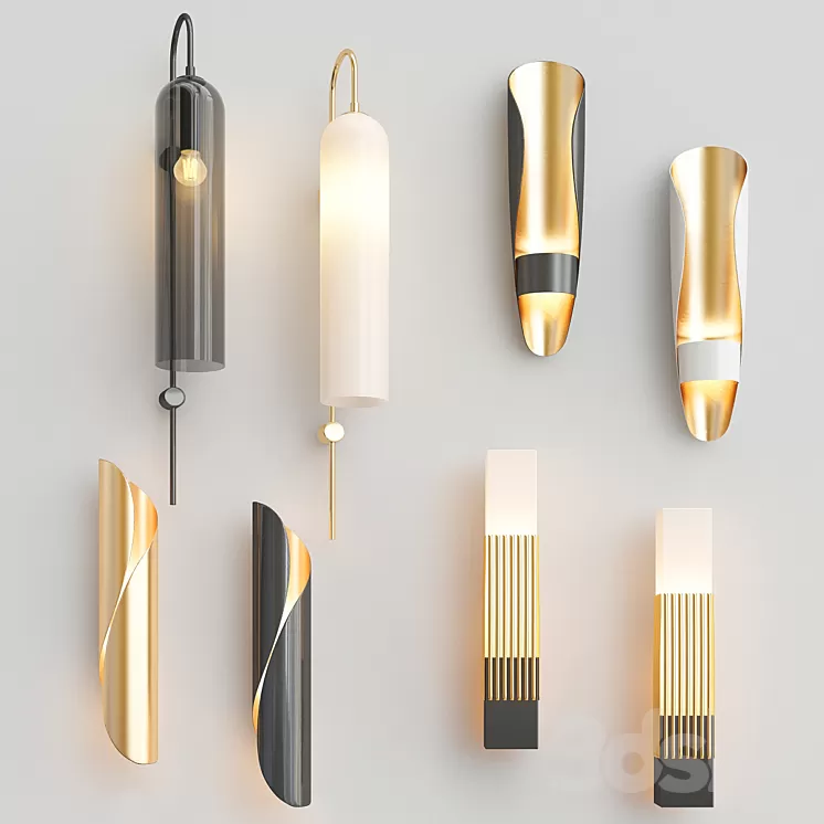 Four Nice Wall Lights_8 3D Model