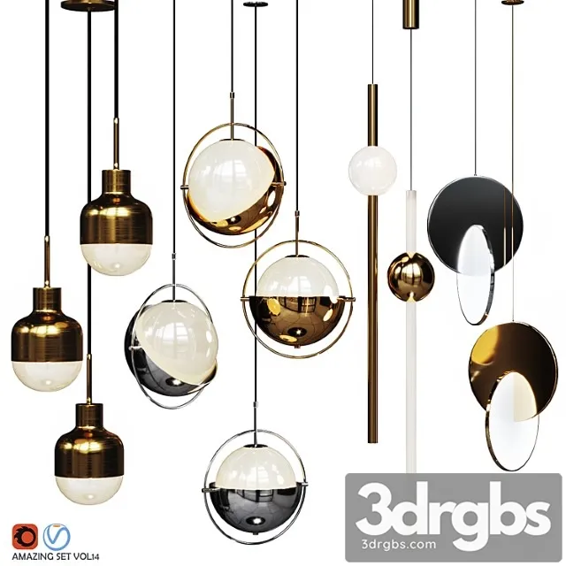 Four pendant lights amazing set vol. 14 3D Model Free
