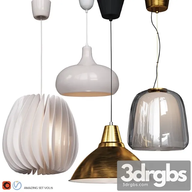 Four Pendant Lights Amazing Set Vol 15 3D Model Free