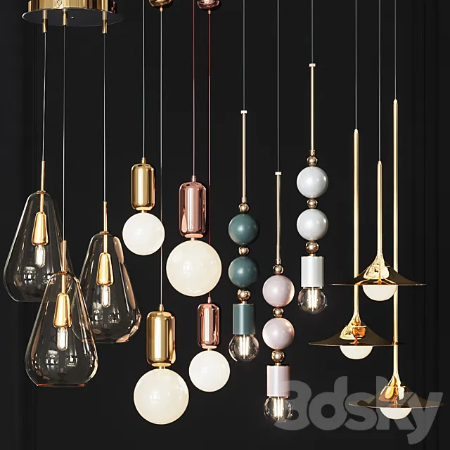 Four Pendant Lights amazing set vol. 27 Free Download