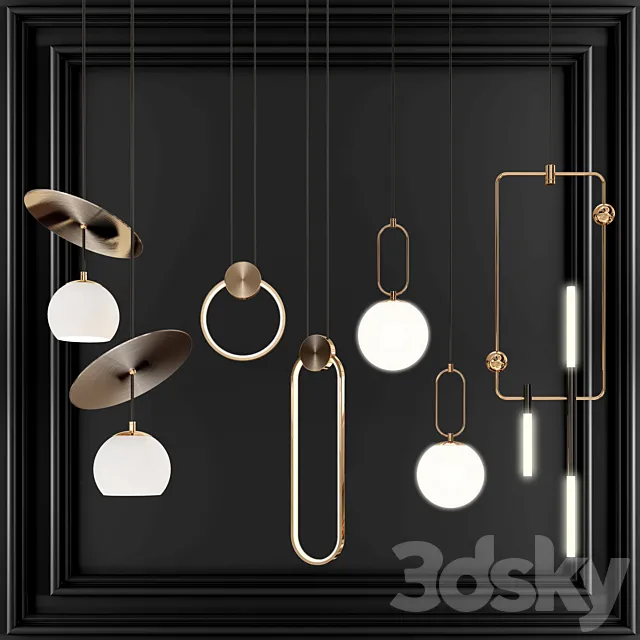 Four Pendant Lights set vol. 01 3DModel