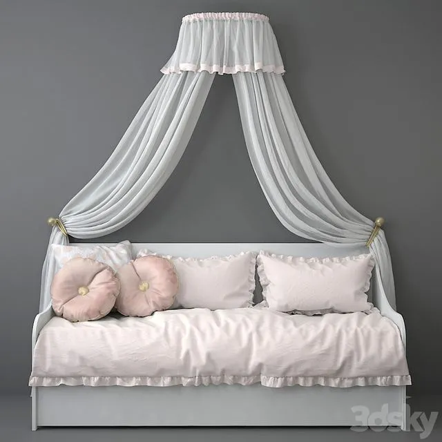 Four Poster Bed 01 3D Model