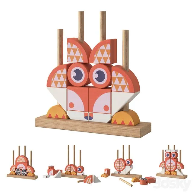 Fox Blocks Set 3D Model