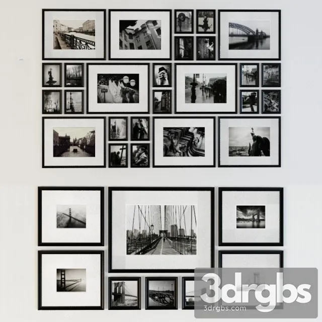 Fram Set Black White 3D Model Free