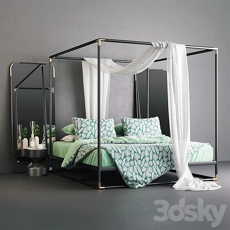 Frame Canopy Bed 3D Model Free