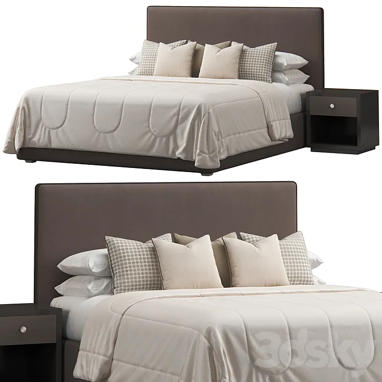 Frame Headboard Bed 3D Model Free