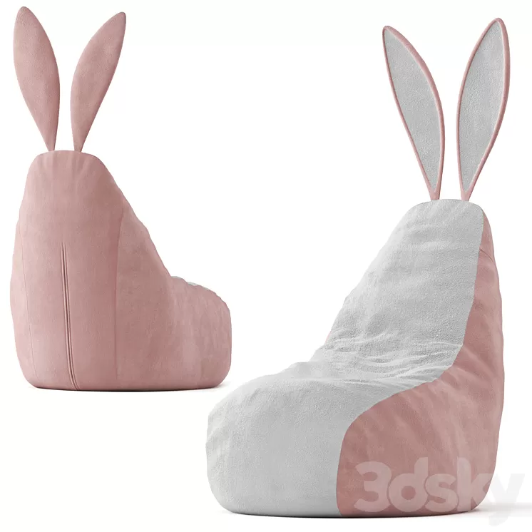 Frameless bag chair Bunny 3D Model