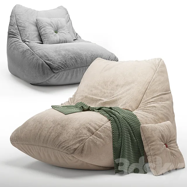 Frameless Soft Beige Pie Chair 3DModel