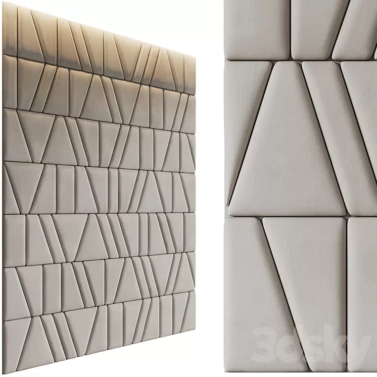 Frammenti soft wall panels in velor 3D Model Free