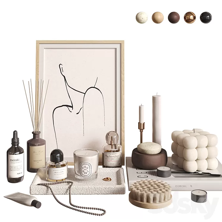 Franch Decor Set 002 3D Model Free