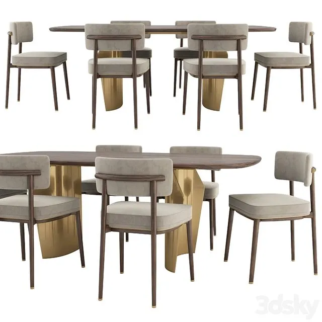 Frank chair and Flame table 3D Model