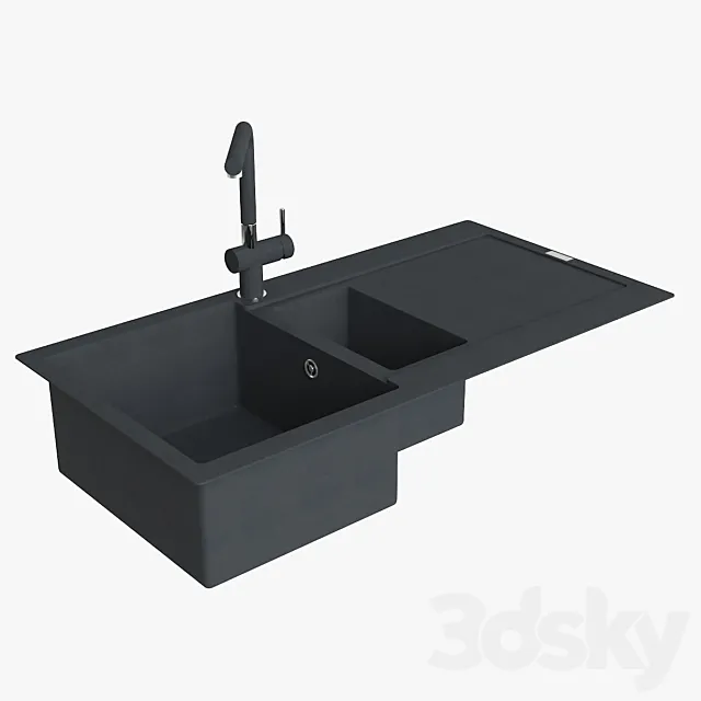 Franke Maris Sink MRG 651 Fragranite Onix 3D Model
