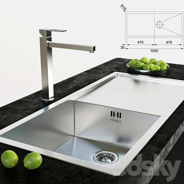 franke sink and faucet 3D Model