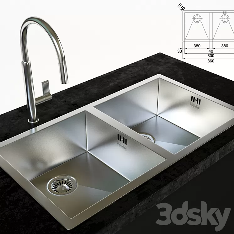 franke sink and faucet 3D Model