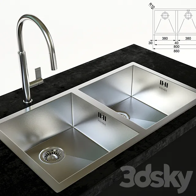franke sink and faucet 3DModel
