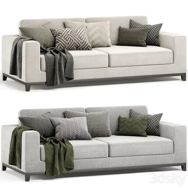 Frankfurt 3 Seat Sofa 3D Model
