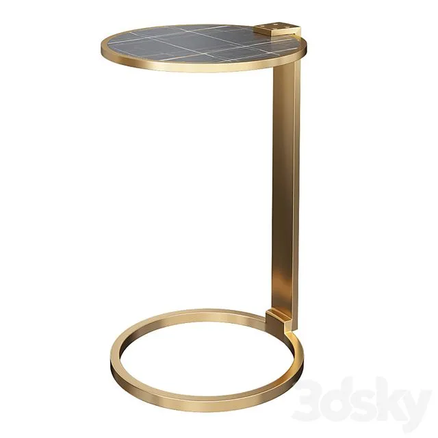 Franz Shagreen Round Cocktail Side Table 3D Model