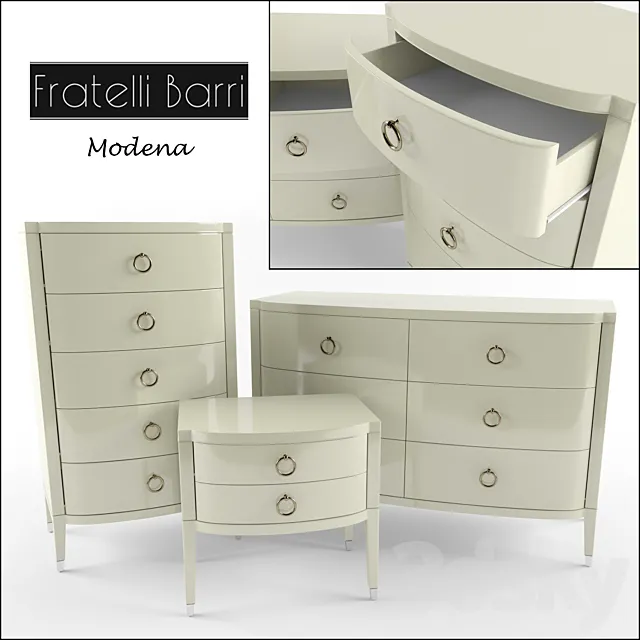 Fratelli Barri Modena drawers and cabinet 3D Model