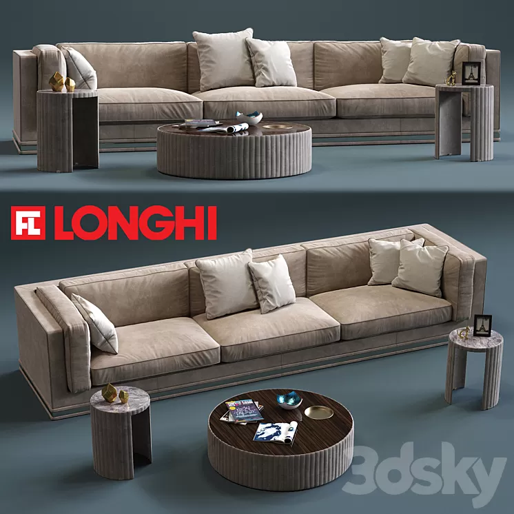 Fratelli Longhi MASON 3-Seates Sofa 3D Model