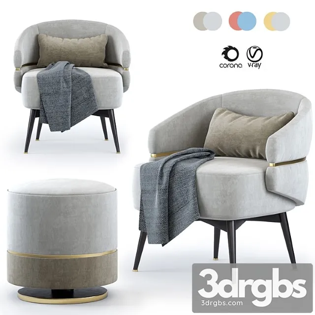 Frato cairo Armchair Parma Stool 3D Model Free