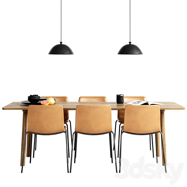 Fredericia Pato Chair & table Taro 3D Model