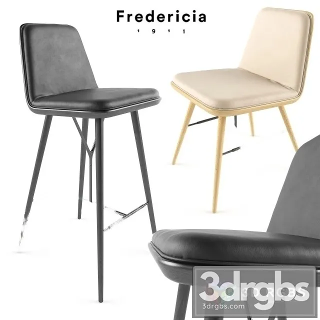 Fredericia Spine Barstool 3D Model Free