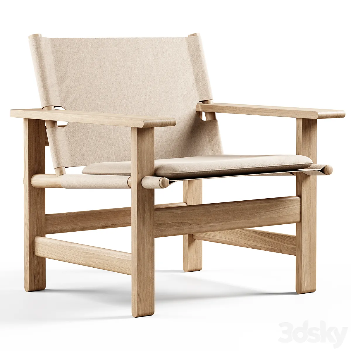 Fredericia - The Canvas Chair By Børge Mogensen 3D Model