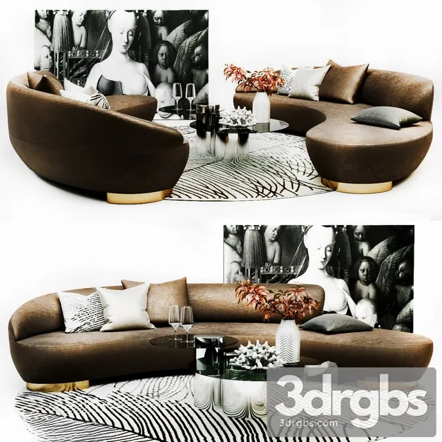 Free Form Curved Sofa 01 Free Download