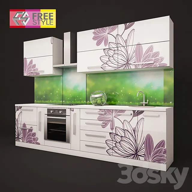 Free-style kitchen 3D Model