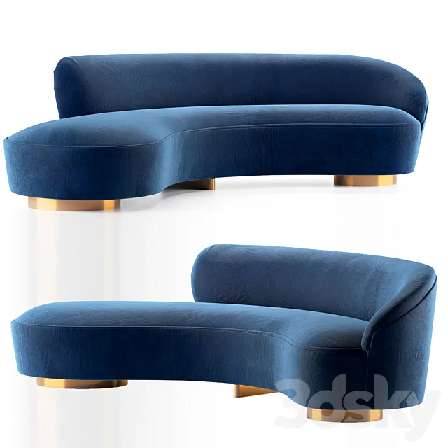 Freeform curved sofa 3D Model