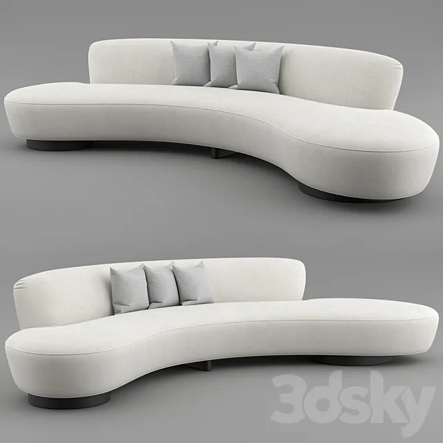 FreeForm Curved Sofa by Vladimir Kagan 3D Model