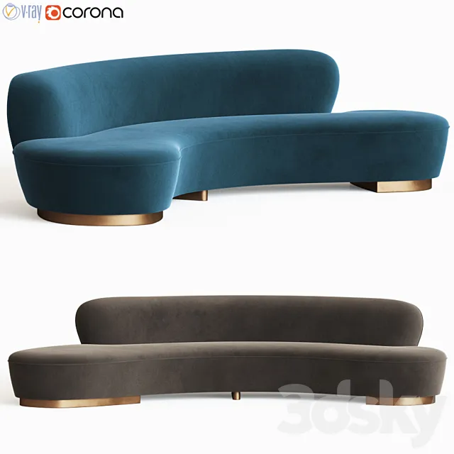 Freeform Curved Sofa Vladimir Kagan 3DModel